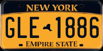 NY license plate GLE1886