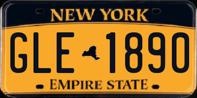 NY license plate GLE1890