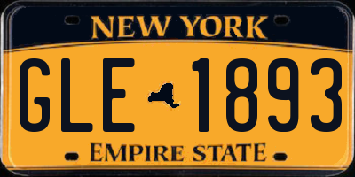 NY license plate GLE1893