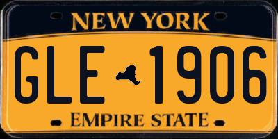 NY license plate GLE1906