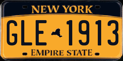 NY license plate GLE1913