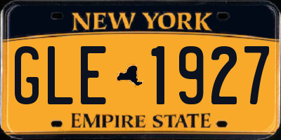 NY license plate GLE1927