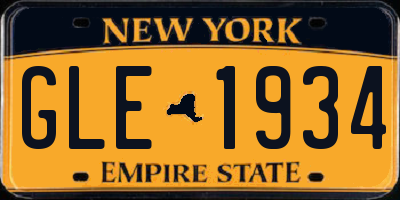 NY license plate GLE1934