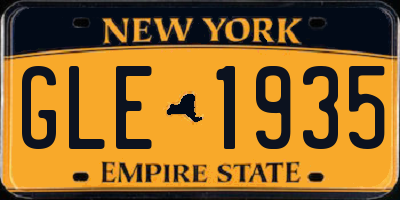 NY license plate GLE1935