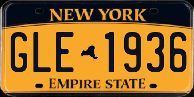 NY license plate GLE1936