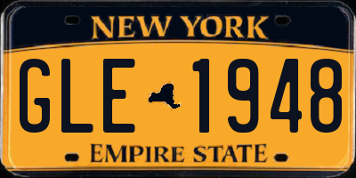 NY license plate GLE1948