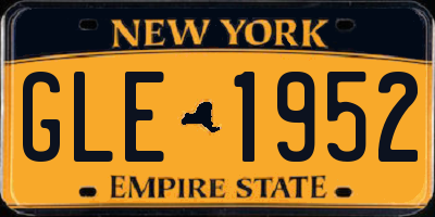 NY license plate GLE1952