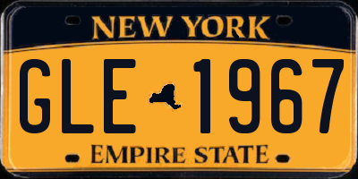 NY license plate GLE1967