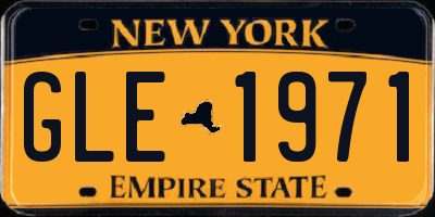 NY license plate GLE1971
