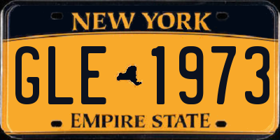 NY license plate GLE1973