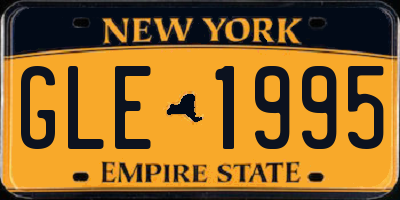 NY license plate GLE1995