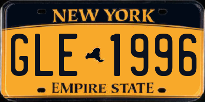 NY license plate GLE1996