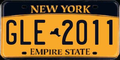 NY license plate GLE2011