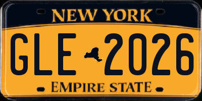 NY license plate GLE2026