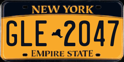 NY license plate GLE2047