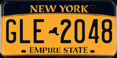 NY license plate GLE2048