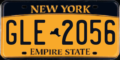 NY license plate GLE2056