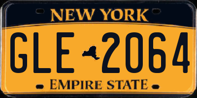 NY license plate GLE2064
