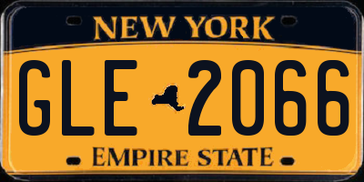 NY license plate GLE2066