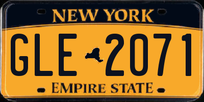 NY license plate GLE2071