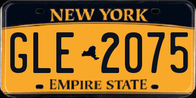 NY license plate GLE2075