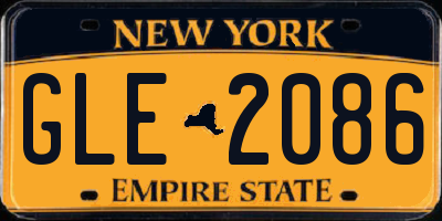 NY license plate GLE2086