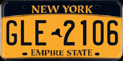 NY license plate GLE2106