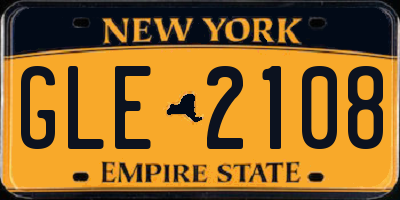 NY license plate GLE2108