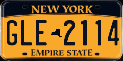 NY license plate GLE2114