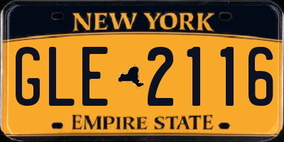 NY license plate GLE2116