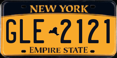 NY license plate GLE2121