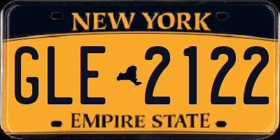NY license plate GLE2122