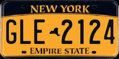 NY license plate GLE2124