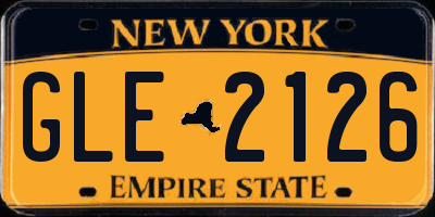 NY license plate GLE2126