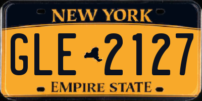 NY license plate GLE2127