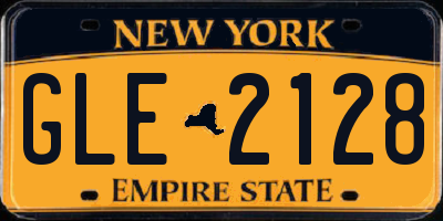 NY license plate GLE2128