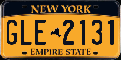 NY license plate GLE2131