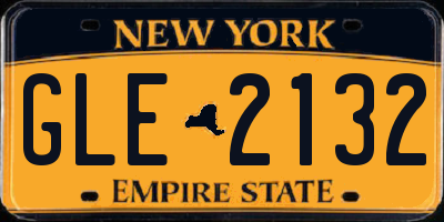 NY license plate GLE2132