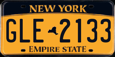 NY license plate GLE2133