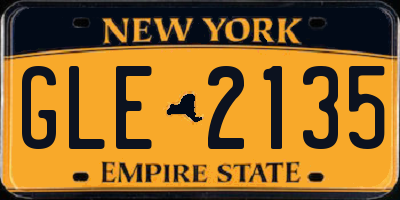 NY license plate GLE2135