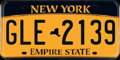 NY license plate GLE2139