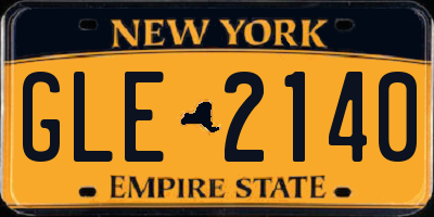 NY license plate GLE2140