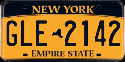 NY license plate GLE2142