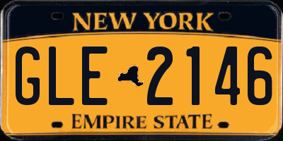 NY license plate GLE2146