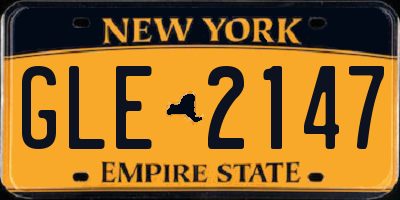 NY license plate GLE2147