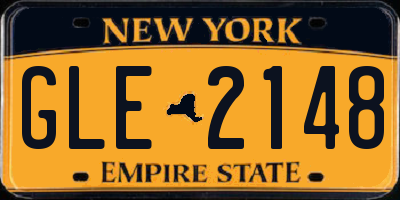 NY license plate GLE2148