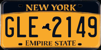 NY license plate GLE2149