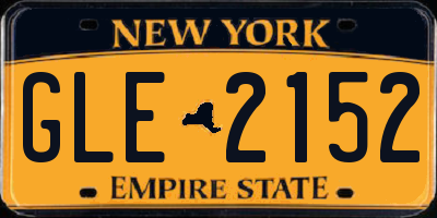 NY license plate GLE2152