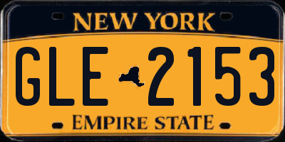 NY license plate GLE2153