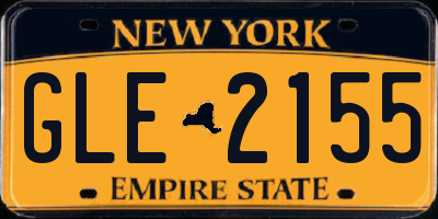 NY license plate GLE2155